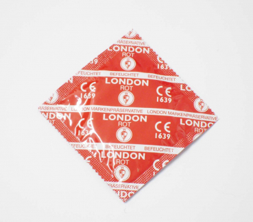 London Kondom Rot mit Erdbeeraroma