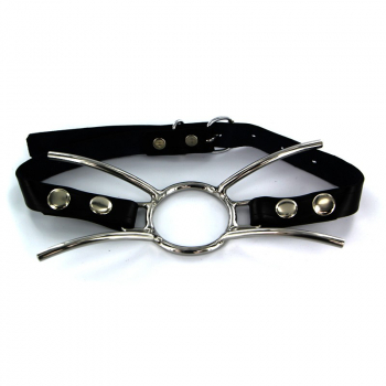 O-Ring Knebel Leder Edelstahl Cat Mouth Gag