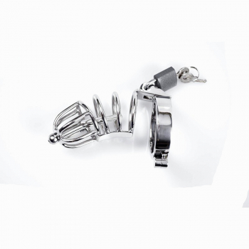 Penis-Käfig mit Dilator Edelstahl Chastity Cage