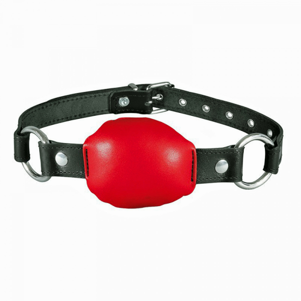 Ballknebel mit softem 6cm großen roten Lederball Knebel b